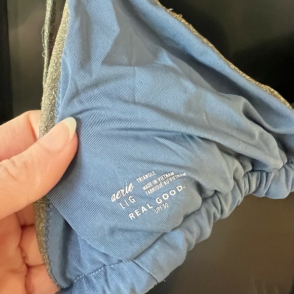 Aerie Glittering Blueish Gray and Gold Bikini Top - Picture 4 of 4